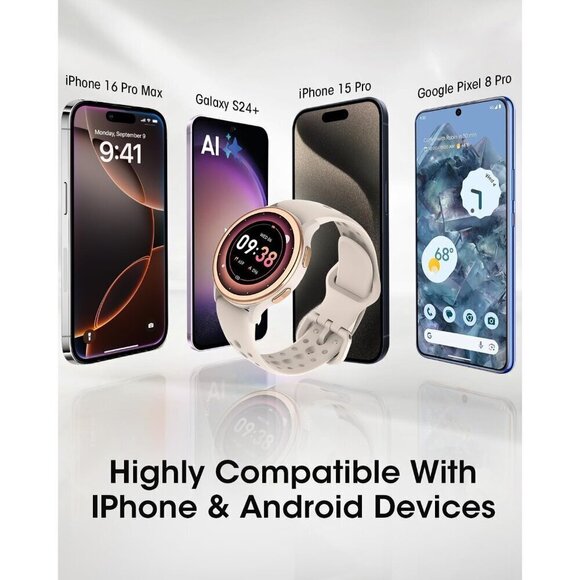 ✨ Ruxingx Smart Watch Women White Android iPhone Compatible Birthday Gifts Watch - Picture 6 of 8